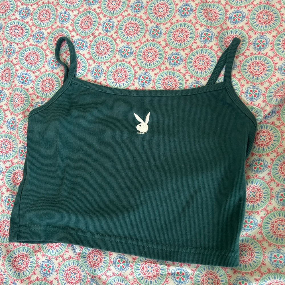 Playboy Women's Green Tank Top